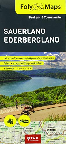 FolyMaps Sauerland Ederbergland 1:250 000: Straßen- und Tourenkarte