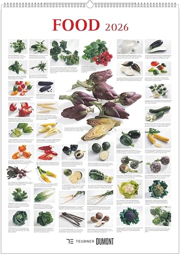 Food 2026 - Bildkalender 50x70 cm - mit kurzen Beschreibungen zu den Obst- und Gemüsesorten - Küchenkalender - Dumont - Posterkalender von DUMONT