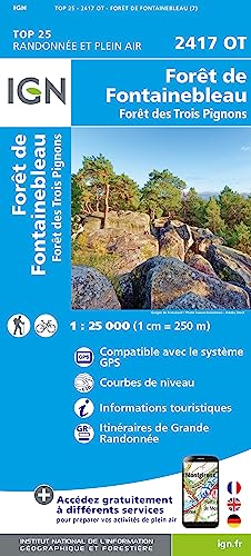 Forêt de Fontainbleau Trois Pignons 1:25 000 von IGN Frankreich