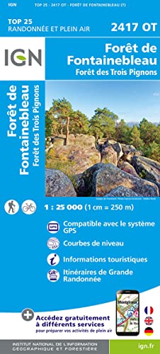 Forêt de Fontainbleau Trois Pignons 1:25 000 (TOP 25) von IGN Frankreich