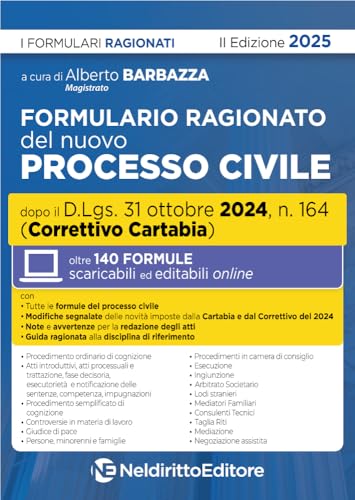Formulario ragionato del nuovo processo civile aggiornato al Decreto Correttivo Cartabia 2024. Con espansione online Formulario ragionato del nuovo processo civile aggiornato al Decreto Correttivo Cartabia 2024. Con espansione online von Neldiritto Editore