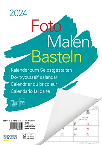Foto-Malen-Basteln A4 weiß Notice 2024: Bastelkalender zum Selbstgestalten. Edler Fotokalender mit festem Fotokarton und Platz für Geburtstage/Notizen Do-it-yourself! Foto-Malen-Basteln A4 weiß Notice 2024: Bastelkalender zum Selbstgestalten. Edler Fotokalender mit festem Fotokarton und Platz für Geburtstage/Notizen Do-it-yourself! von Korsch Verlag