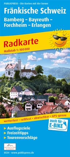 Fränkische Schweiz, Bamberg - Bayreuth, Forchheim - Erlangen: Radkarte mit Ausflugszielen, Einkehr- & Freizeittipps sowie Mountainbike- und ... GPS-genau. 1:100000 (Radkarte: RK)