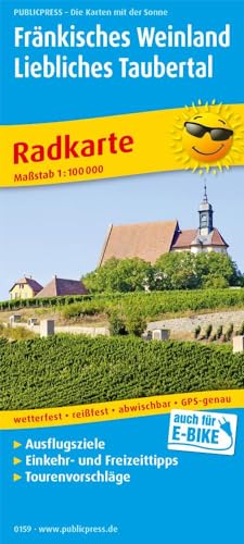 Fränkisches Weinland - Liebliches Taubertal, Würzburg - Tauberbischofsheim: Radkarte mit Ausflugszielen, Einkehr- & Freizeittipps, reißfest, ... und GPS-genau. 1:100000 (Radkarte: RK)