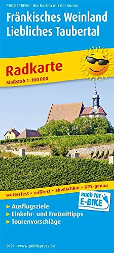 Fränkisches Weinland - Liebliches Taubertal, Würzburg - Tauberbischofsheim: Radkarte mit Ausflugszielen, Einkehr- & Freizeittipps, reißfest, ... und GPS-genau. 1:100000 (Radkarte: RK) von Publicpress