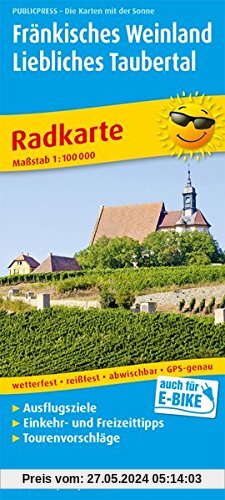 Fränkisches Weinland - Liebliches Taubertal: Radkarte mit Ausflugszielen, Einkehr- & Freizeittipps, reißfest, wetterfest, abwischbar und GPS-genau. 1:100000 (Radkarte/RK)