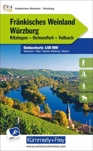 Kümmerly+Frey Outdoorkarte Deutschland 56 Fränkisches Weinland, Würzburg 1:50.000: Mit Kitzingen, Ochsenfurt und Volkach. Touren für Wanderer, Biker und mehr! Free Download von Hallwag Kümmerly+Frey