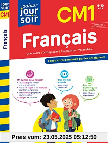 Français CM1 - Cahier Jour Soir: Conçu et recommandé par les enseignants