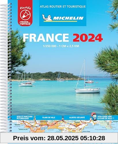 France 2024 - Tourist & Motoring Atlas A4 Laminated Spiral