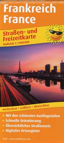 Frankreich, France: Straßen- und Freizeitkarte mit Touristischen Straßen, Highlights der Region und digitalem Ortsregister. 1:1.000.000 (Straßen- und Freizeitkarte: StuF)