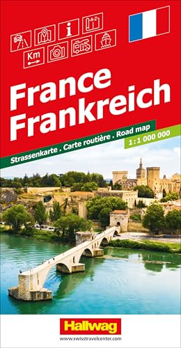 Hallwag Strassenkarte Frankreich 1:1 Mio.: Inkl. Transitpläne, Ortsverzeichnis und Reiseinformationen (Hallwag Strassenkarten)