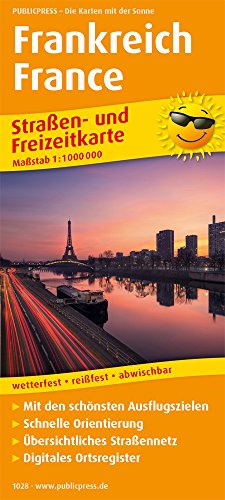 Frankreich, France: Straßen- und Freizeitkarte mit Touristischen Straßen, Highlights der Region und digitalem Ortsregister. 1:1.000.000 (Straßen- und Freizeitkarte: StuF) von Publicpress