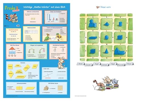 Fredo - Mathematik - Zu Ausgabe A - 2015 und Ausgabe B - 3. Schuljahr: Poster - Mathe-Wörter/Spielplan Nase vorn