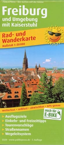 Freiburg und Umgebung mit Kaiserstuhl: Rad- und Wanderkarte mit Ausflugszielen, Einkehr- & Freizeittipps, wetterfest, reissfest, abwischbar, GPS-genau. 1:50000 (Rad- und Wanderkarte: RuWK)