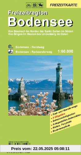 Freizeitkarte Bodensee Freizeitregion 1:60 000 Freizeitkarte Bodensee Freizeitregion 1:60 000