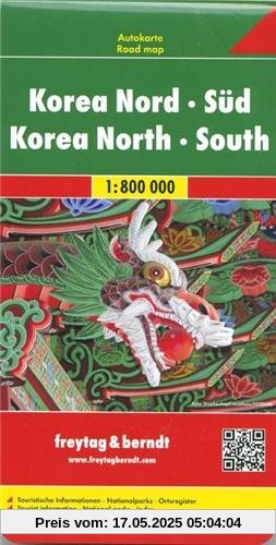Freytag Berndt Autokarte, Korea Nord - Süd - Maßstab 1:800.000