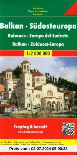Freytag Berndt Autokarten, Balkan - Südosteuropa - Maßstab 1:2 000 000