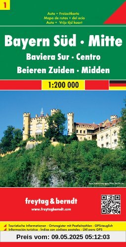 Freytag Berndt Autokarten, Blatt 1, Bayern Süd-Mitte - Maßstab 1:200.000