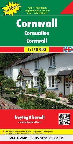 Freytag Berndt Autokarten, Cornwall, Top 10 Tips - Maßstab 1:150.000: Citypläne. Ortsregister mit Postleitzahlen. Touristische Informationen