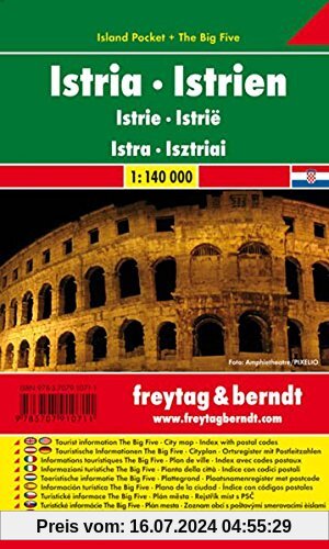 Freytag Berndt Autokarten, Istrien, Island Pocket + The Big Five, wasserfest - Maßstab 1:140 000 (freytag & berndt Auto + Freizeitkarten)