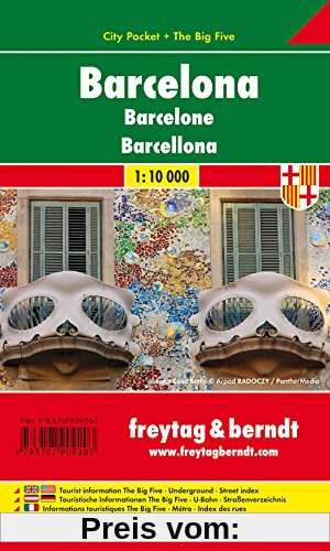 Freytag Berndt Stadtpläne, Barcelona, City Pocket + The Big Five, wasserfest - Maßstab 1:10 000