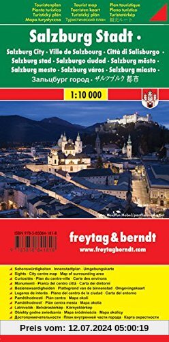 Freytag Berndt Stadtpläne, Salzburg Stadt, Touristenplan - Maßstab 1:10 000