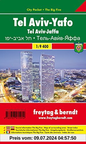 Freytag Berndt Stadtpläne, Tel Aviv - Yaffo, City Pocket - Maßstab 1:9.400