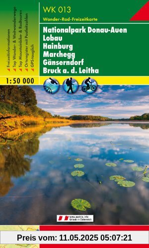 Freytag Berndt Wanderkarten, WK 013, Donau-Auen - Lobau - Hainburg - Marchegg - Gänserndorf - Bruck a.d. Leitha - Maßstab 1:50.000