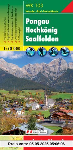 Freytag Berndt Wanderkarten, WK 103, Pongau - Hochkönig - Saalfelden - Maßstab 1:50 000