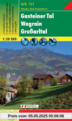 Freytag Berndt Wanderkarten, WK 191, Gasteiner Tal - Wagrain - Grossarltal - Maßstab 1:50.000: Wander-, Rad- und Freizeitkarte