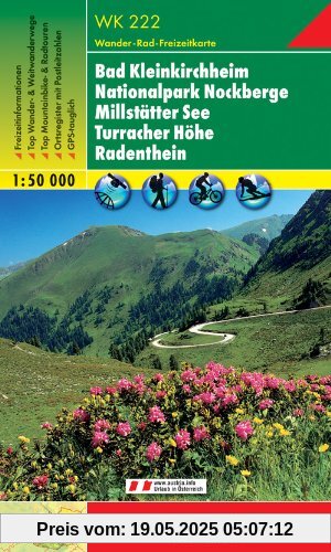 Freytag Berndt Wanderkarten, WK 222, Bad Kleinkirchheim - Nationalpark Nockberge - Millstätter See - Turracher Höhe - Radenthein - Maßstab 1:50.000