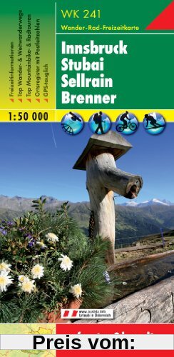 Freytag Berndt Wanderkarten, WK 241, Innsbruck - Stubai - Sellrain - Brenner, GPS, UTM - Maßstab 1:50 000 (Hiking Maps of the Austrian Alps)