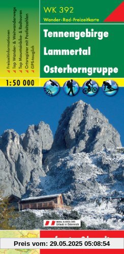 Freytag Berndt Wanderkarten, WK 392,Tennengebirge - Lammertal - Osterhorngruppe - Maßstab 1:50.000 Freytag Berndt Wanderkarten, WK 392,Tennengebirge - Lammertal - Osterhorngruppe - Maßstab 1:50.000