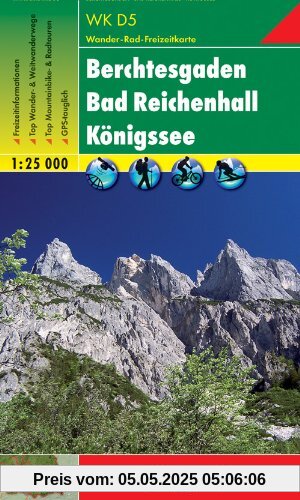 Freytag Berndt Wanderkarten, WKD 5, Berchtesgadener Land - Berchtesgaden - Bad Reichenhall - Königssee, GPS - Maßstab 1:25 000