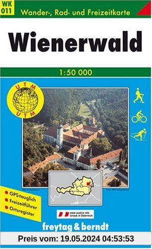 Freytag Berndt Wanderkarten : Wienerwald. 1:50 000.: Wander-, Rad- und Freizeitkarte / GPS-tauglich / Freizeitführer / Ortsregister