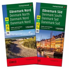 Dänemark, Straßenkarten-Set 1:150.000, freytag & berndt. Denmark North/South / Danmark Nord/Syd / Dänemark du Nord/Sud von Freytag-Berndt u. Artaria