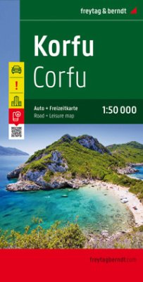Korfu, Straßen- und Freizeitkarte 1:50.000, freytag & berndt. Korfoe. Corfu; Corfou von Freytag-Berndt u. Artaria
