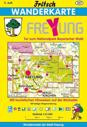 Freyung: Tor zum Nationalpark Bayerischer Wald: Luftkur- und Wintersportort 654-860 m. Tor zum Nationalpark Bayerischer Wald. An der Glasstraße. ... Stadt Freyung (Fritsch Wanderkarten 1:35000)