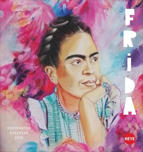 Frida Postkartenkalender 2026: Porträts der mexikanischen Malerin in einem kleinen Kalender zum Aufstellen im Format 16 x 17 cm zum Versenden oder Sammeln (Postkartenkalender Heye) von Heye