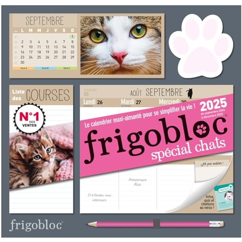 Frigobloc Hebdomadaire 2025 Chats (de sept. 2024 à déc. 2025)