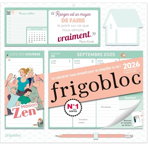 Frigobloc Hebdomadaire 2026 Maison Zen (de sept. 2025 à déc. 2026): De septembre 2025 à décembre 2026 von PLAY BAC