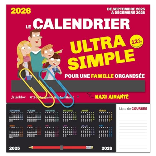 Frigobloc Le calendrier Ultra Simple pour une famille organisée ! (de sept. 2025 à déc. 2026) von PLAY BAC