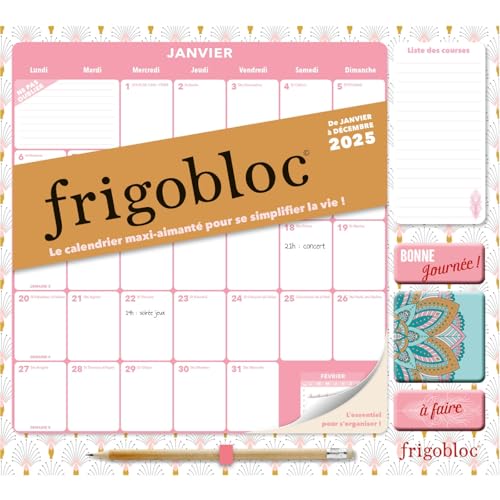 Frigobloc Mensuel 2025 Déco Art déco (de janv. à déc. 2025) von PLAY BAC