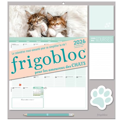 Frigobloc Mensuel 2026 Chats (de sept. 2025 à déc. 2026): De septembre 2025 à décembre 2026 von PLAY BAC