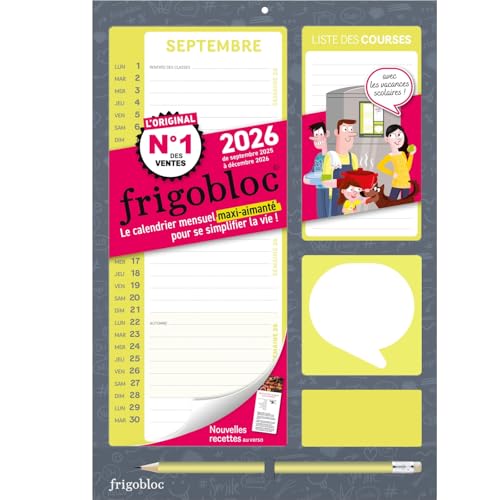Frigobloc Mensuel Compact 2026 - Calendrier Compact / mois (de sept. 2025 à déc. 2026) von PLAY BAC