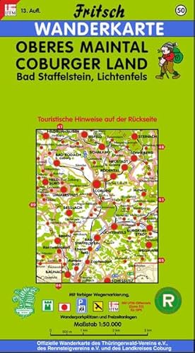 Fritsch Karten, Nr.50, Oberes Maintal, Coburg, Lichtenfels, Staffelstein.: Bad Staffelstein, Lichtenfels (Fritsch Wanderkarten 1:50000)