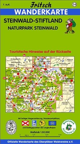 Fritsch Karten, Nr.54, Steinwald-Stiftland: Wanderkarte. Naturpark Steinwald. Mit touristischen Hinweisen, farbiger Wegmarkierung, Wanderparkplätzen ... Waldvereins (Fritsch Wanderkarten 1:50000)