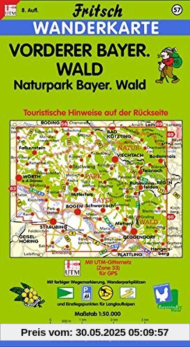 Fritsch Karten, Nr.57, Vorderer Bayerischer Wald (Fritsch Wanderkarten 1:50000)