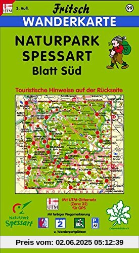 Fritsch Karten, Nr.99, Naturpark Spessart, Blatt Süd (Fritsch Wanderkarten 1:50000)