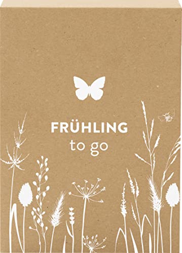 Frühling to go: Geschenkebox mit Jahreszeiten-Deko | Das beste Frühlings-Geschenk: Set mit Deko-Blume aus Holz, Wildblumen-Samen uvm. (Geschenke für Naturliebhaber und Gartenfreunde)